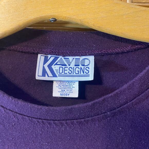 Vintage 90s Kavio Designs I Love Country Long Sleeve Tee Shirt USA cottagecore - Picture 2 of 5